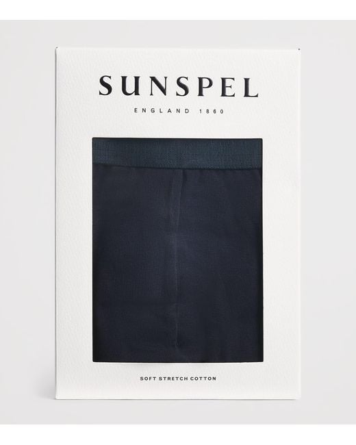 Sunspel Blue Stretch-Cotton Trunks for men