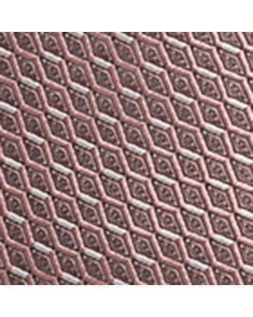 Brioni Brown Silk Geometric-Jacquard Tie for men