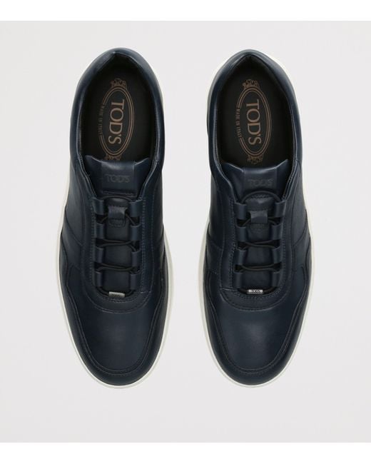 Tod's Blue Leather Elastic Cassetta Sneakers for men