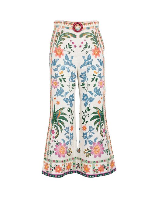 Zimmermann White Cropped Ginger Flared Trousers