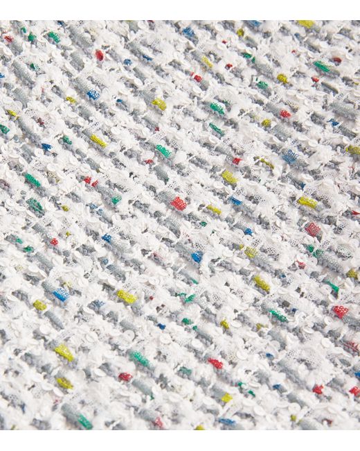 Thom Browne White Tweed Sequin Jacket