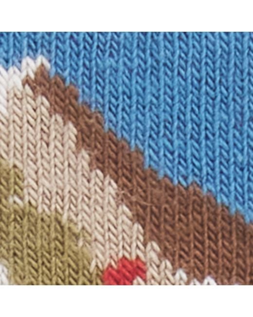 Doré Doré Blue Jacquard Mountain Socks for men