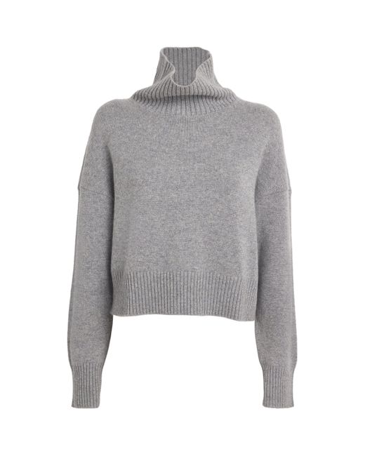 Maje Gray Cashmere-Blend Rollneck Sweater