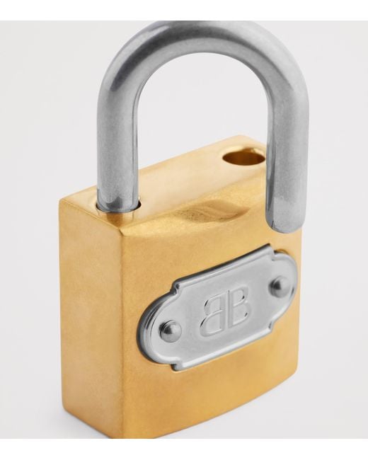 Balenciaga White Bb Padlock Charm
