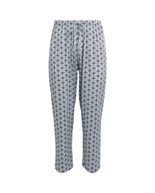 Hanro Blue Cotton Night & Day Lounge Trousers for men