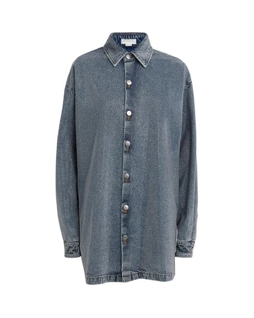 Stella McCartney Blue Denim Hotfix Embellished Overshirt
