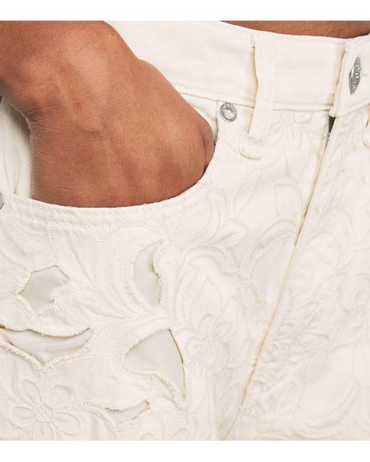 Rag & Bone Natural Cut-Out Logan Mid-Rise Wide-Leg Jeans