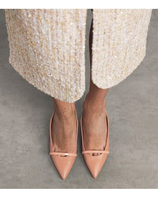 Malone Souliers Natural Leather Marion Slingback Pumps 70