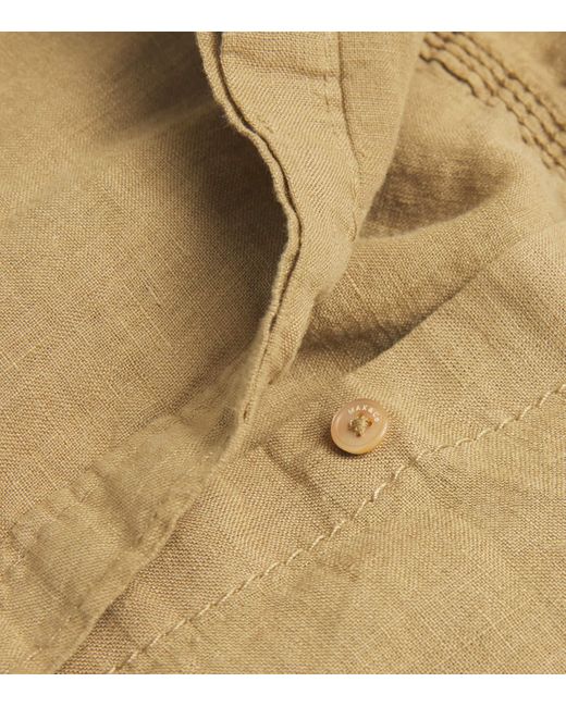 MAX&Co. Natural Linen Collar Top