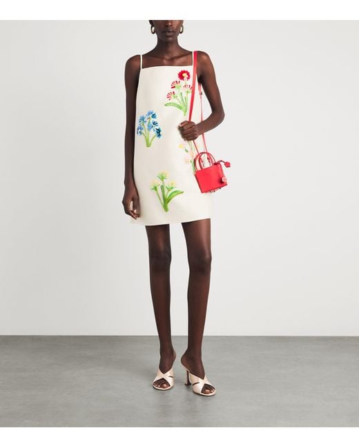 LEO LIN White Wool-Silk Leia Mini Dress