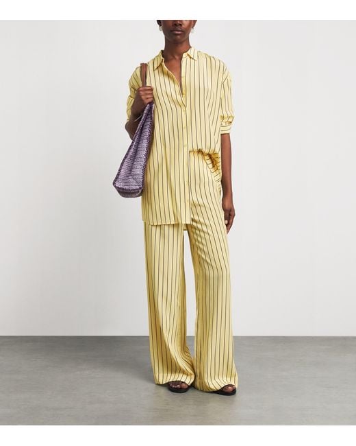 Staud Metallic Silk Stripe Stroll Trousers