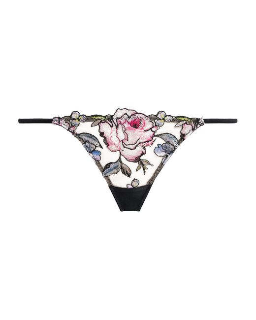 Fleur du Mal White Floral Fidelia G-String