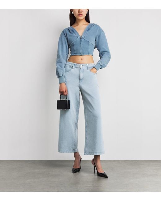 GOOD AMERICAN Blue Cotton Good Skate Jeanius Trousers