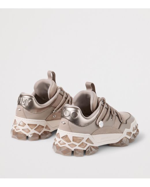 Jimmy Choo Pink Diamond X Leather Sneakers