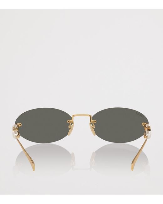 Gucci Green Metal Round Sunglasses