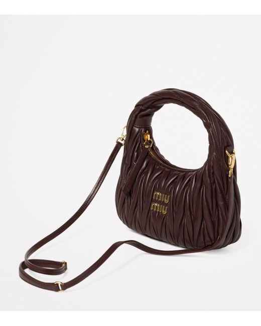 Miu Miu Brown Matelassé Leather Wander Top-Handle Bag