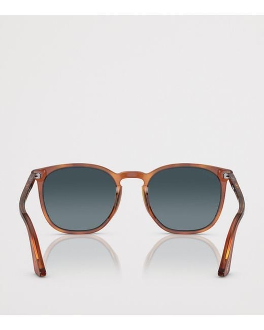Persol Blue Acetate Round Sunglasses