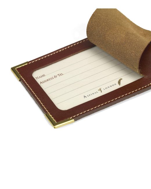 Aspinal Brown Leather Luggage Tags