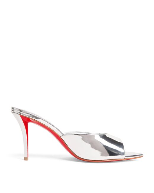 Christian Louboutin White Miss Z Mule Patent Leather Mules 80