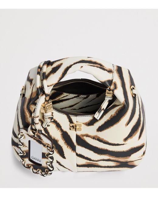 Ganni Metallic Mini Zebra Shoulder Bag