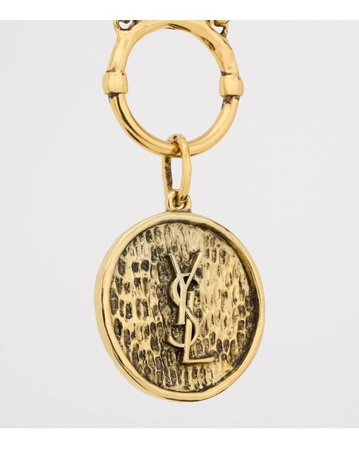 Saint Laurent Metallic Cassandre Medallion Necklace for men