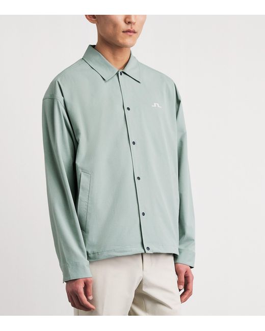 J.Lindeberg Green Dex Coach Overshirt for men