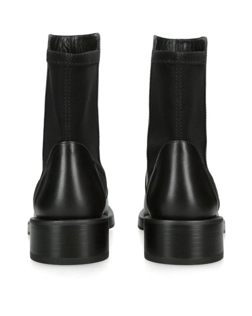Stuart Weitzman Black Leather 5050 Bold Ankle Boots 40