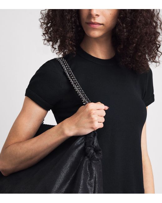 Mother Black Cotton Itty Bitty Ringer T-Shirt