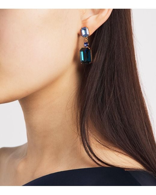 Jennifer Behr Blue Plated Justine Drop Earrings