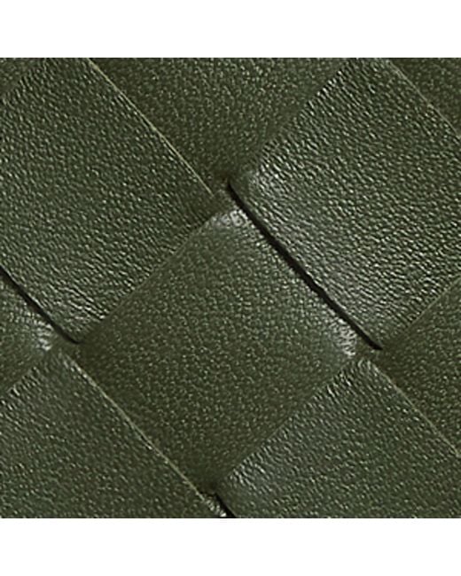 Bottega Veneta Green Leather Intrecciato Zipped Card Holder