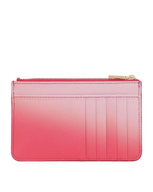 Dolce & Gabbana Pink Leather Gradient Zip Card Holder