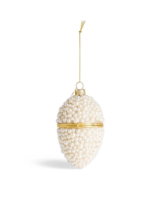 Harrods Metallic Faux Pearl-Encrusted Egg Bauble