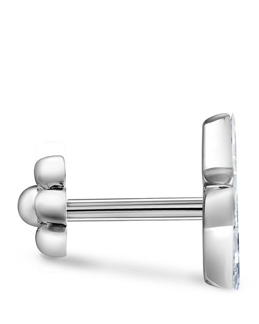 Maria Tash White Invisible Set Diamond Star Threaded Stud Earring