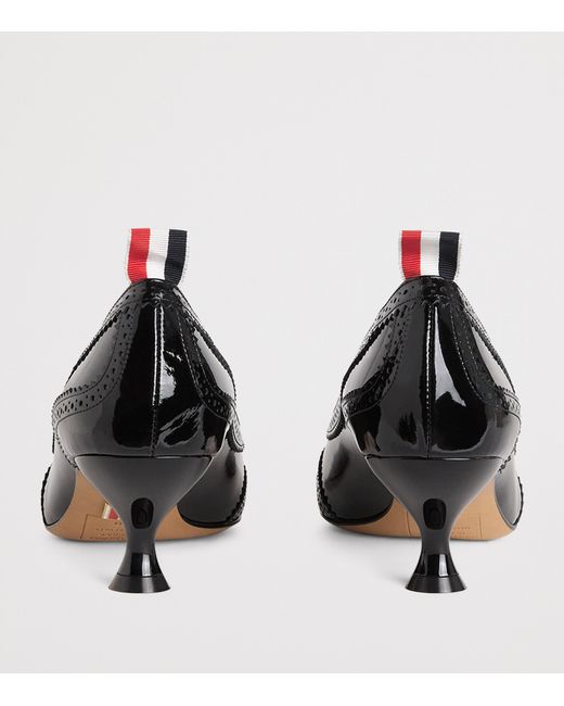 Thom Browne Black Patent Leather Wingtip Pumps 50