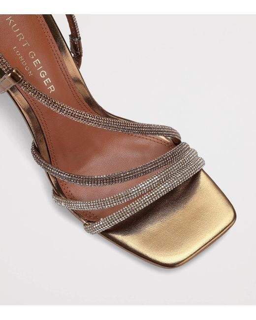 Kurt Geiger Pink Leather Embellished Annabel Heeled Sandals 90