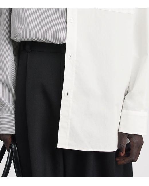 MM6 by Maison Margiela White Oversized Stripe Numeric Shirt for men