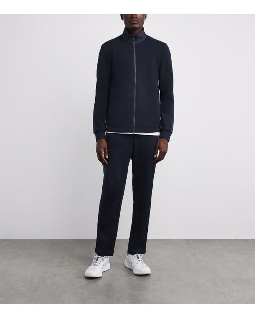 Sease Blue Wool-Blend Drawstring Trousers for men