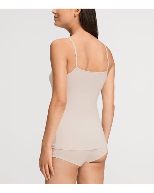Hanro Pink Lace-Trim Dana Tank Top