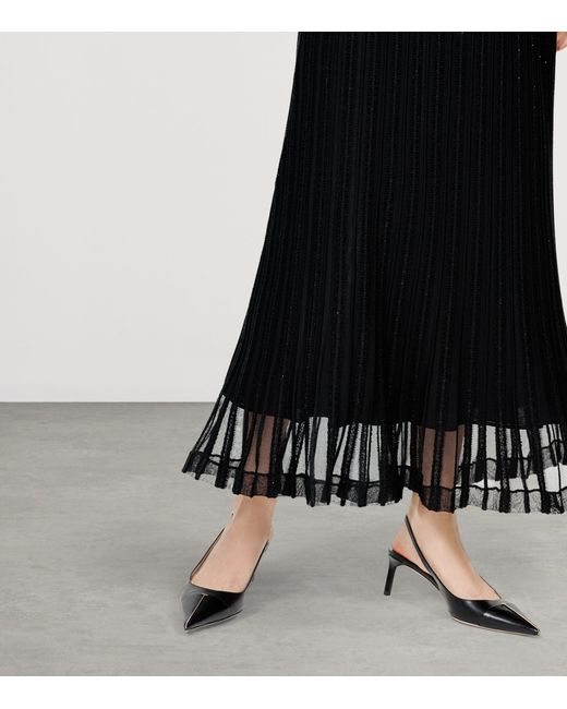 Tom Ford Black Goat Leather T Slingback Pumps