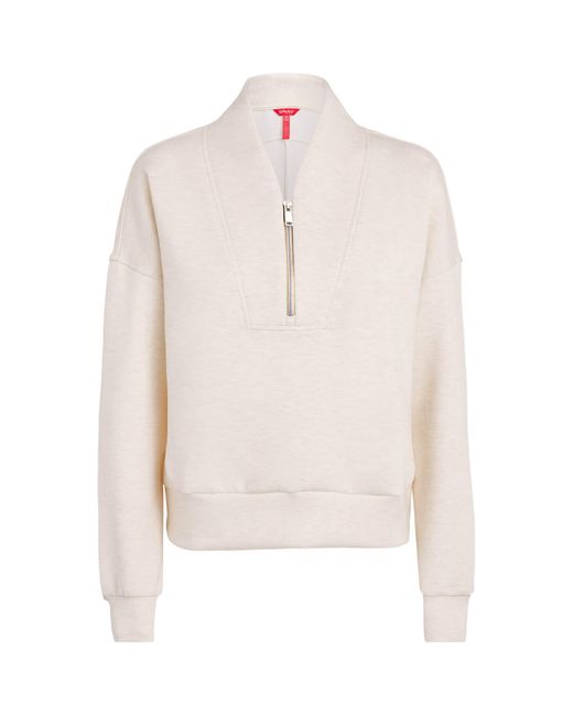 Spanx White Airessentials Half-Zip Sweater
