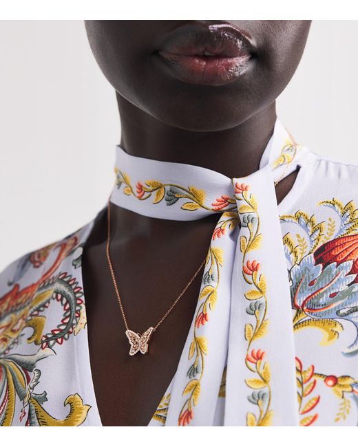 Suzanne Kalan Metallic And Diamond Bold Butterfly Necklace