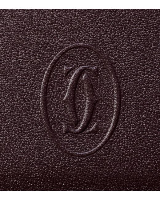 Cartier Purple Leather Must De Double Card Holder for men