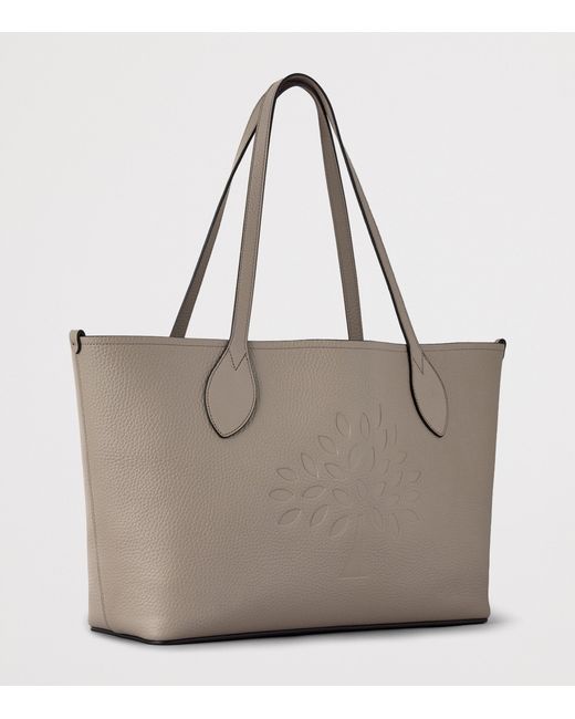 Mulberry Gray Leather Tree Tote Bag