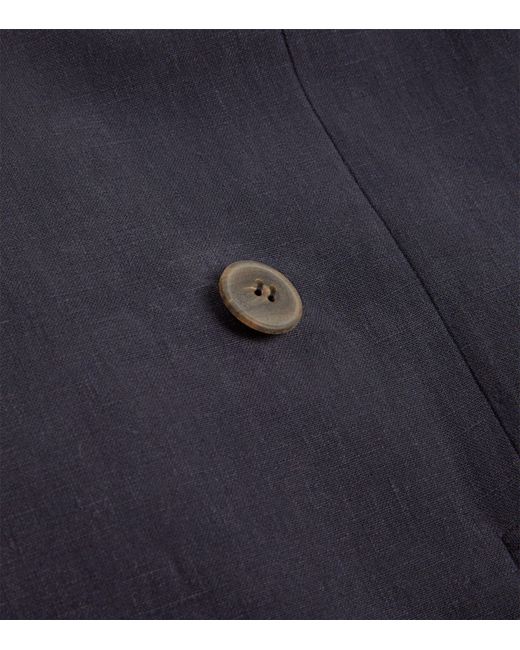 Giorgio Armani Blue Linen Double-breasted Suit for men