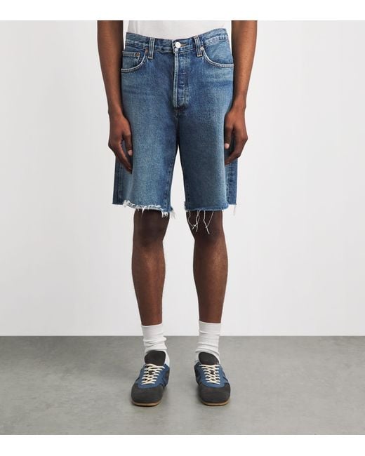 Agolde Blue Denim Anson Shorts for men