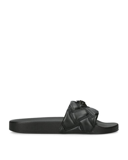 Kurt Geiger Black Quilted Meena Slides