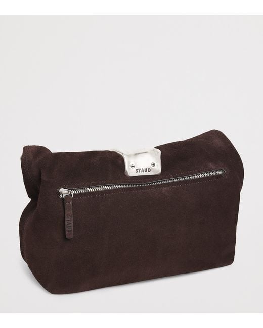 Staud Brown Suede Cuff Clutch Bag
