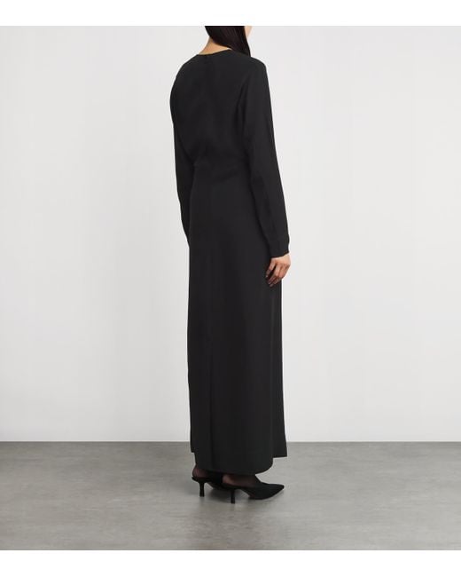 Totême Black Slouch-Waist Maxi Dress