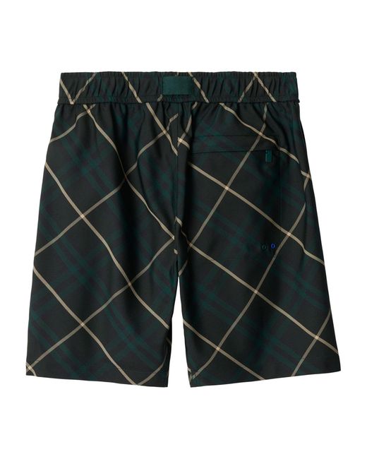 Burberry Green Oversized Check Shorts for men