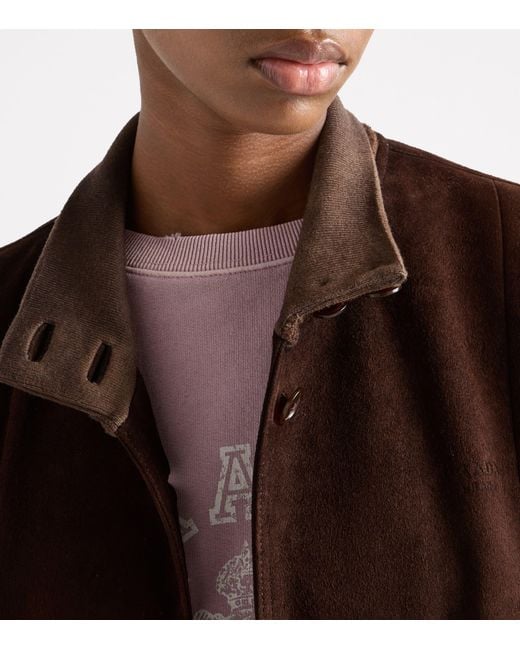 Prada Brown Suede Bomber Jacket